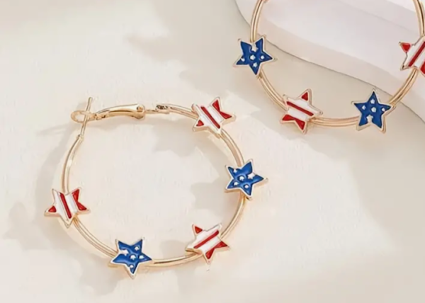 HOOPED STAR EARRINGS