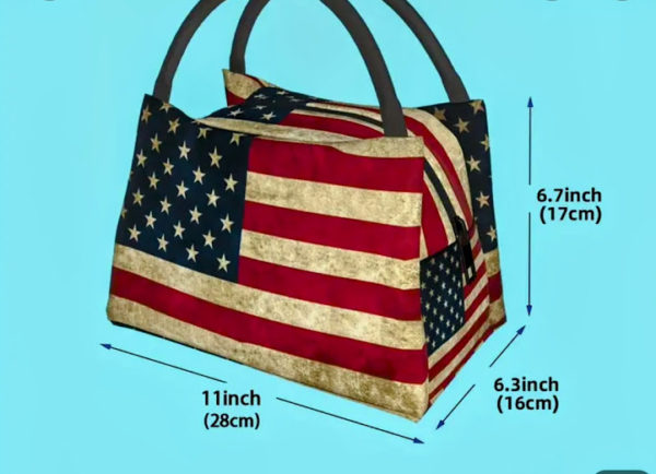 VINTAGE AMERICAN FLAG COOLER BAG