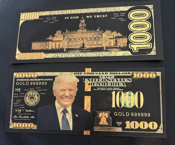 $1000 TRUMP GOLD~BLACK BILL